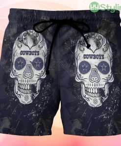 Dallas Cowboys Skull Flowers City Beach Hawaiian Shorts For Men Trending Summer Product Photo 1