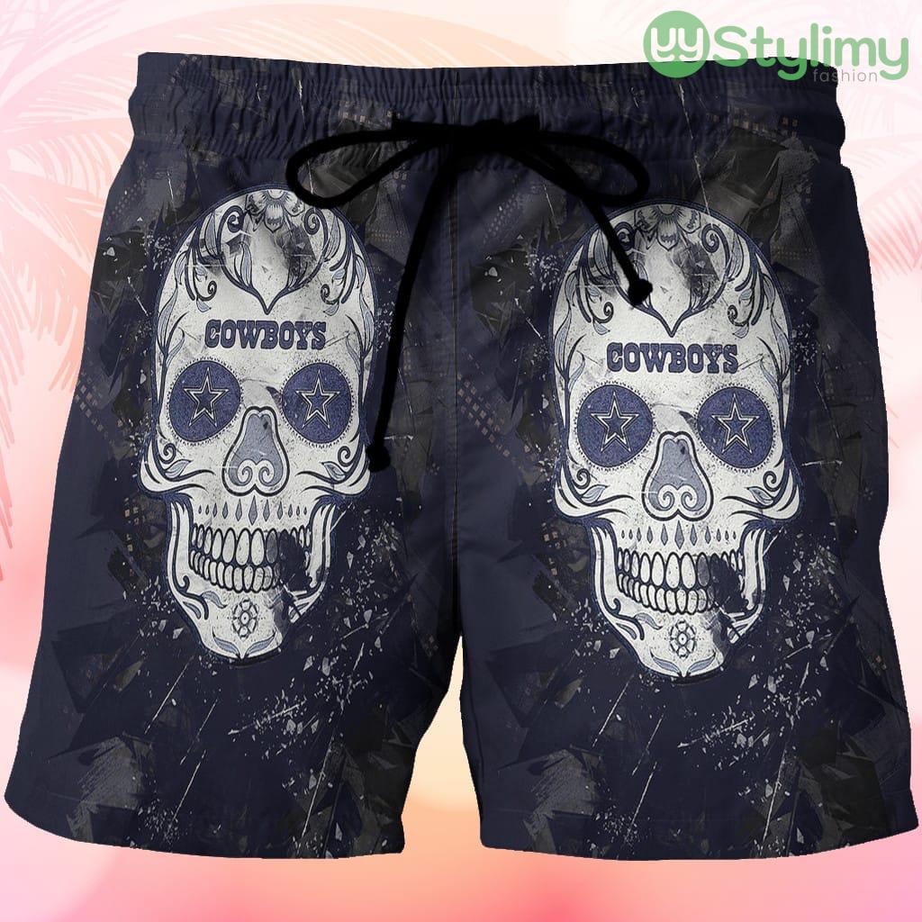 Dallas Cowboys Skull Flowers City Beach Hawaiian Shorts For Men Trending Summer 3 Dallas Cowboys Skull Flowers City Beach Hawaiian Shorts For Men Trending Summer Product Photo 1