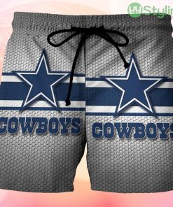 Dallas Cowboys Star Gray Beach Hawaiian Shorts For Men Trending Summer Product Photo 1