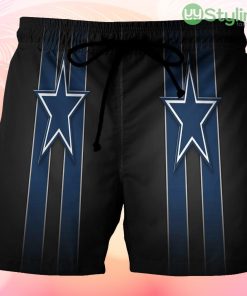 Dallas Cowboys Star Striped Black Beach Hawaiian Shorts For Men Trending Summer Product Photo 1