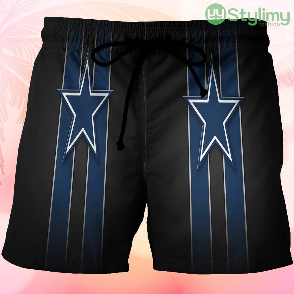 Dallas Cowboys Star Striped Black Beach Hawaiian Shorts For Men Trending Summer 3 Dallas Cowboys Star Striped Black Beach Hawaiian Shorts For Men Trending Summer Product Photo 1