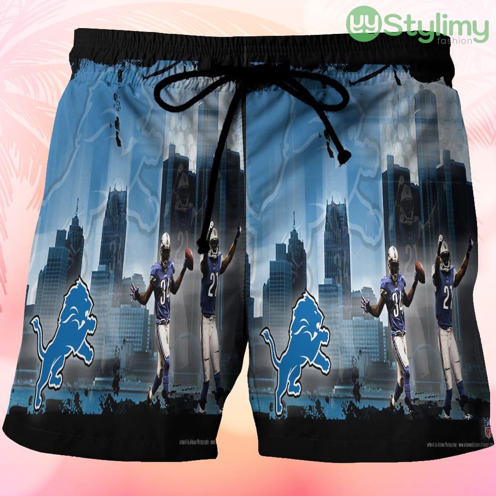 Detroit Lions Team v6 Beach Hawaiian Shorts For Men Trending Summer 3 Detroit Lions Team v6 Beach Hawaiian Shorts For Men Trending Summer Product Photo 1