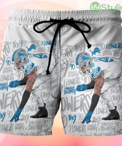 Detroit Lions Trey Flower 90 Beach Hawaiian Shorts For Men Trending Summer Product Photo 1