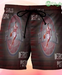 Detroit Pistons Carlos Delfino1 Beach Hawaiian Shorts For Men Trending Summer Product Photo 1