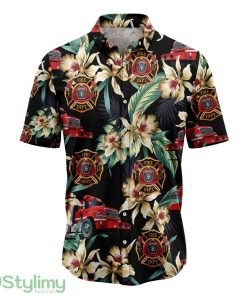 Firefighter Floral Vintage 3D Hawaiian Shirt Summer Vacation Gift Product Photo 1