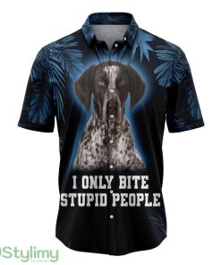 German Shorthaired Pointer Only Bite Stupid People Hawaiian Shirt Summer Gift For Men Women Product Photo 1
