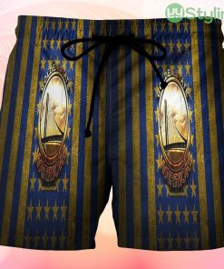 Golden State Warriors Emblem Flag Texture Vintage Beach Hawaiian Shorts For Men Trending Summer Product Photo 1