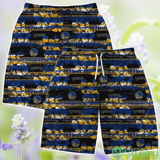 Golden State Warriors Hawaii Set Pattern Vintage 3D Hawaiian Shirt And Shorts Product Photo 3