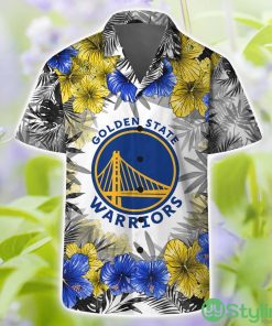 Golden State Warriors Hibiscus Flower With Team 3D Hawaiin Shirt And Shorts Summer Gift Combo Product Photo 1