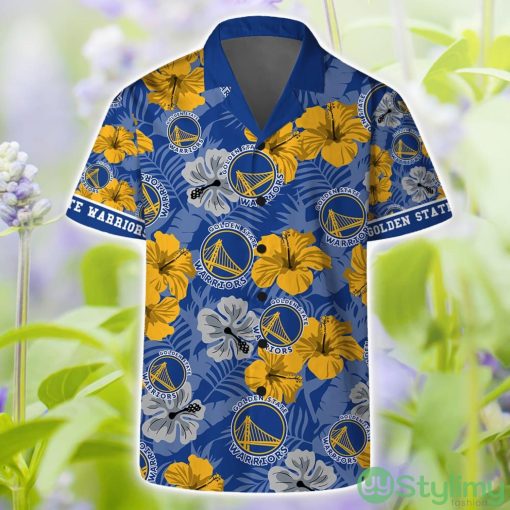 Golden State Warriors Team NBA Hawaii Set Hawaiian Shirt And Beach Short For Fans Product Photo 1