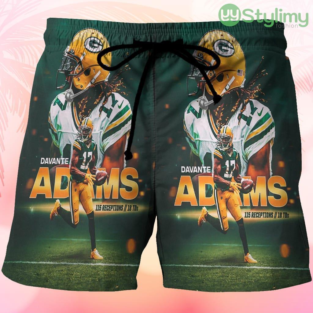 Green Bay Packers Davante Adams no17 v6 Beach Hawaiian Shorts For Men Trending Summer 3 Green Bay Packers Davante Adams no17 v6 Beach Hawaiian Shorts For Men Trending Summer Product Photo 1