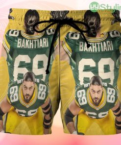 Green Bay Packers David Bakhtiari no69 Beach Hawaiian Shorts For Men Trending Summer Product Photo 1