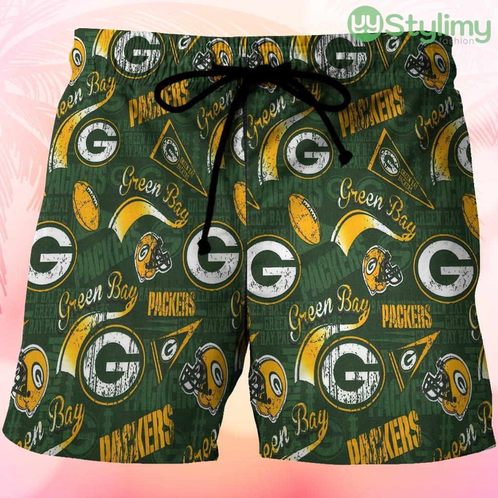 Green Bay Packers Emblem Seamless v2 Beach Hawaiian Shorts For Men Trending Summer 3 Green Bay Packers Emblem Seamless v2 Beach Hawaiian Shorts For Men Trending Summer Product Photo 1