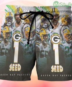 Green Bay Packers No1 Seed v2 Beach Hawaiian Shorts For Men Trending Summer Product Photo 1
