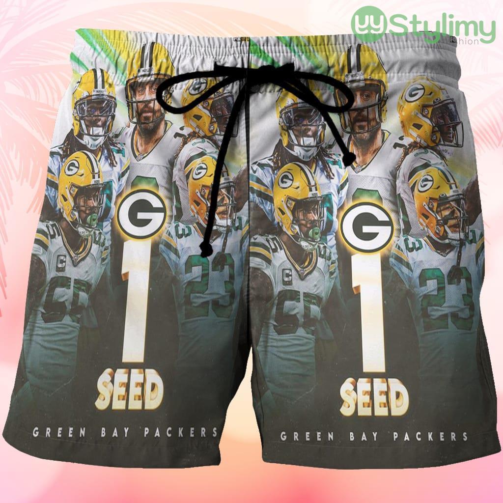 Green Bay Packers No1 Seed v2 Beach Hawaiian Shorts For Men Trending Summer 3 Green Bay Packers No1 Seed v2 Beach Hawaiian Shorts For Men Trending Summer Product Photo 1