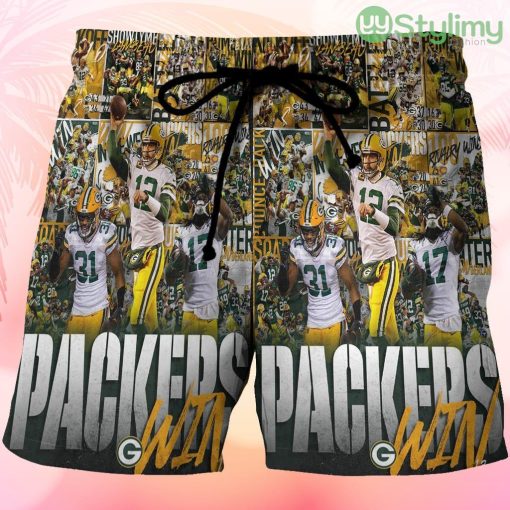 Green Bay Packers Player Team v3 Beach Hawaiian Shorts For Men Trending Summer Product Photo 1