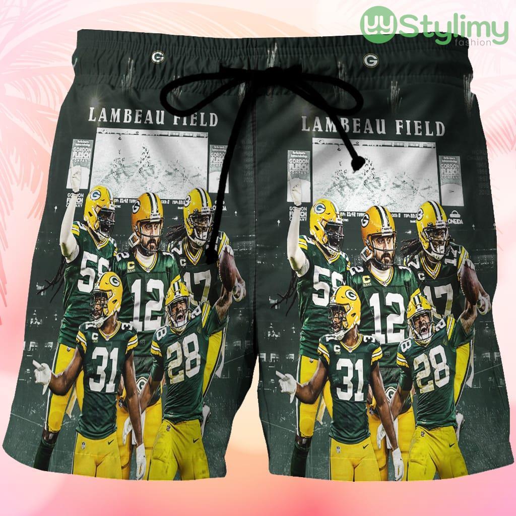 Green Bay Packers Player Team v4 Beach Hawaiian Shorts For Men Trending Summer 3 Green Bay Packers Player Team v4 Beach Hawaiian Shorts For Men Trending Summer Product Photo 1