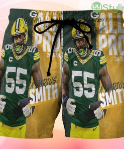 Green Bay Packers Za Darius Smith no55 Beach Hawaiian Shorts For Men Trending Summer Product Photo 1