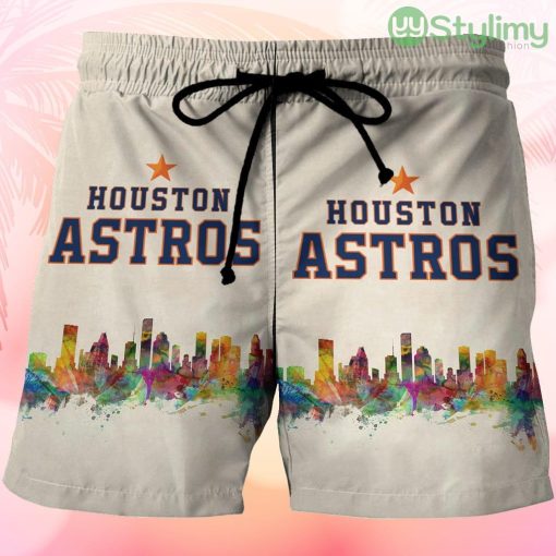 Houston Astros City Colorful Beach Hawaiian Shorts For Men Trending Summer Product Photo 1