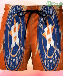 Houston Astros Emblem Texture v2 Beach Hawaiian Shorts For Men Trending Summer Product Photo 1