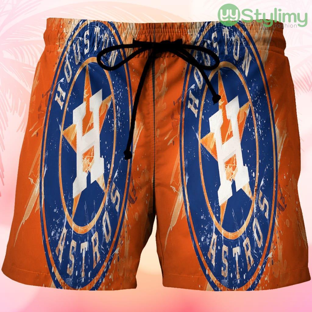 Houston Astros Emblem Texture v2 Beach Hawaiian Shorts For Men Trending Summer 3 Houston Astros Emblem Texture v2 Beach Hawaiian Shorts For Men Trending Summer Product Photo 1