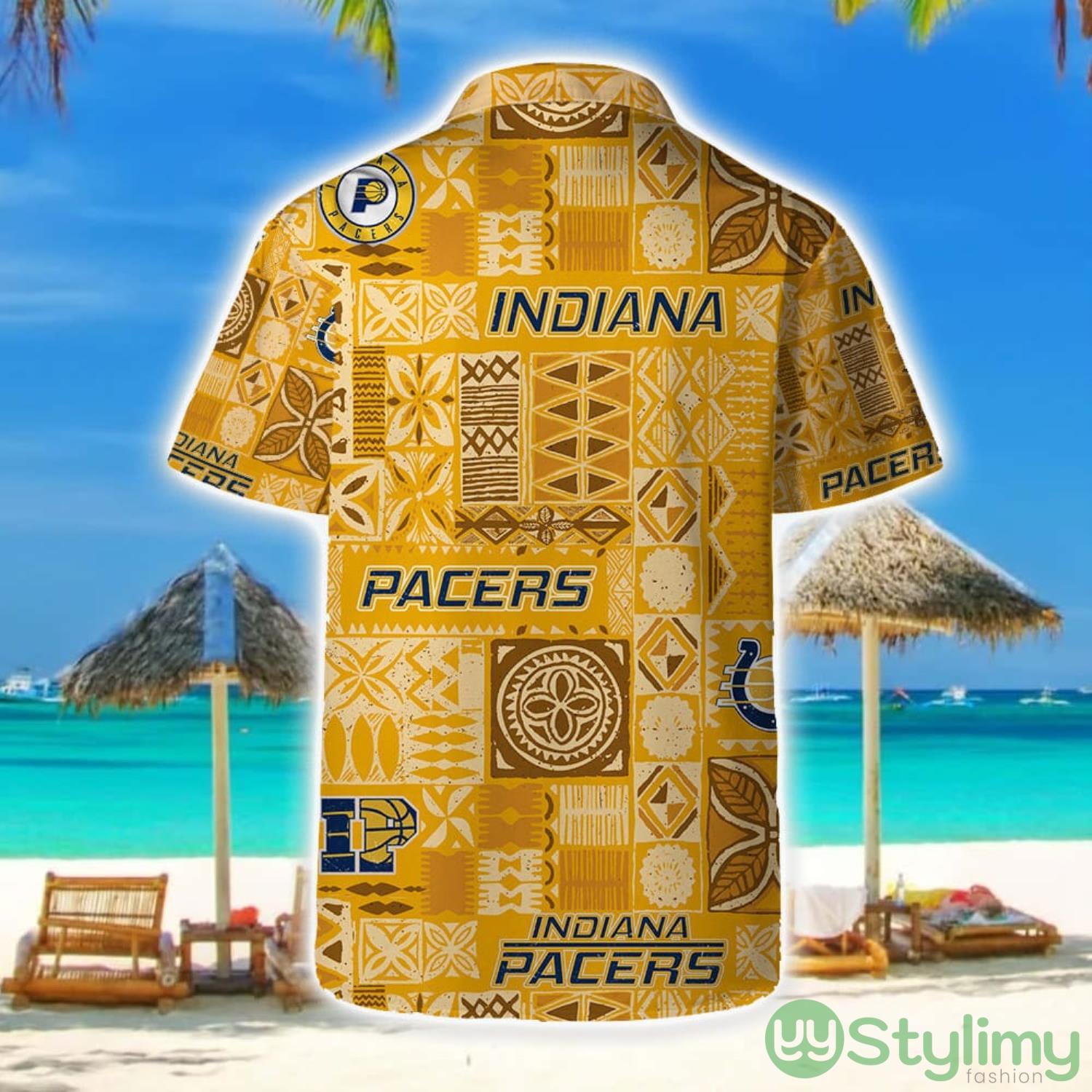 Indiana Pacers Hawaii Set Summer Pattern 3D Hawaiian Shirt And Shorts 2 Indiana Pacers Hawaii Set Summer Pattern 3D Hawaiian Shirt And Shorts Product Photo 2