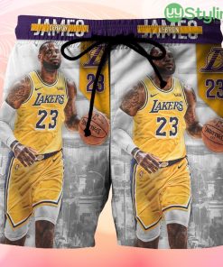 Los Angeles Lakers 23 Lebron James v44 Beach Hawaiian Shorts For Men Trending Summer Product Photo 1