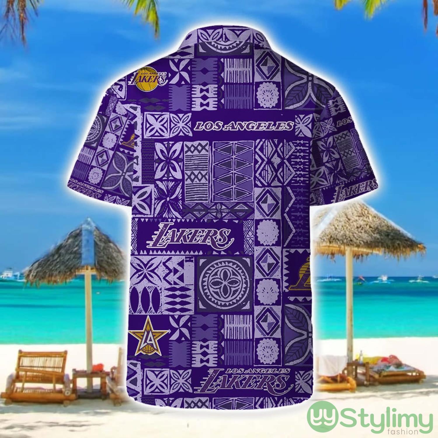 Los Angeles Lakers Hawaii Set Summer Pattern 3D Hawaiian Shirt And Shorts 2 Los Angeles Lakers Hawaii Set Summer Pattern 3D Hawaiian Shirt And Shorts Product Photo 2