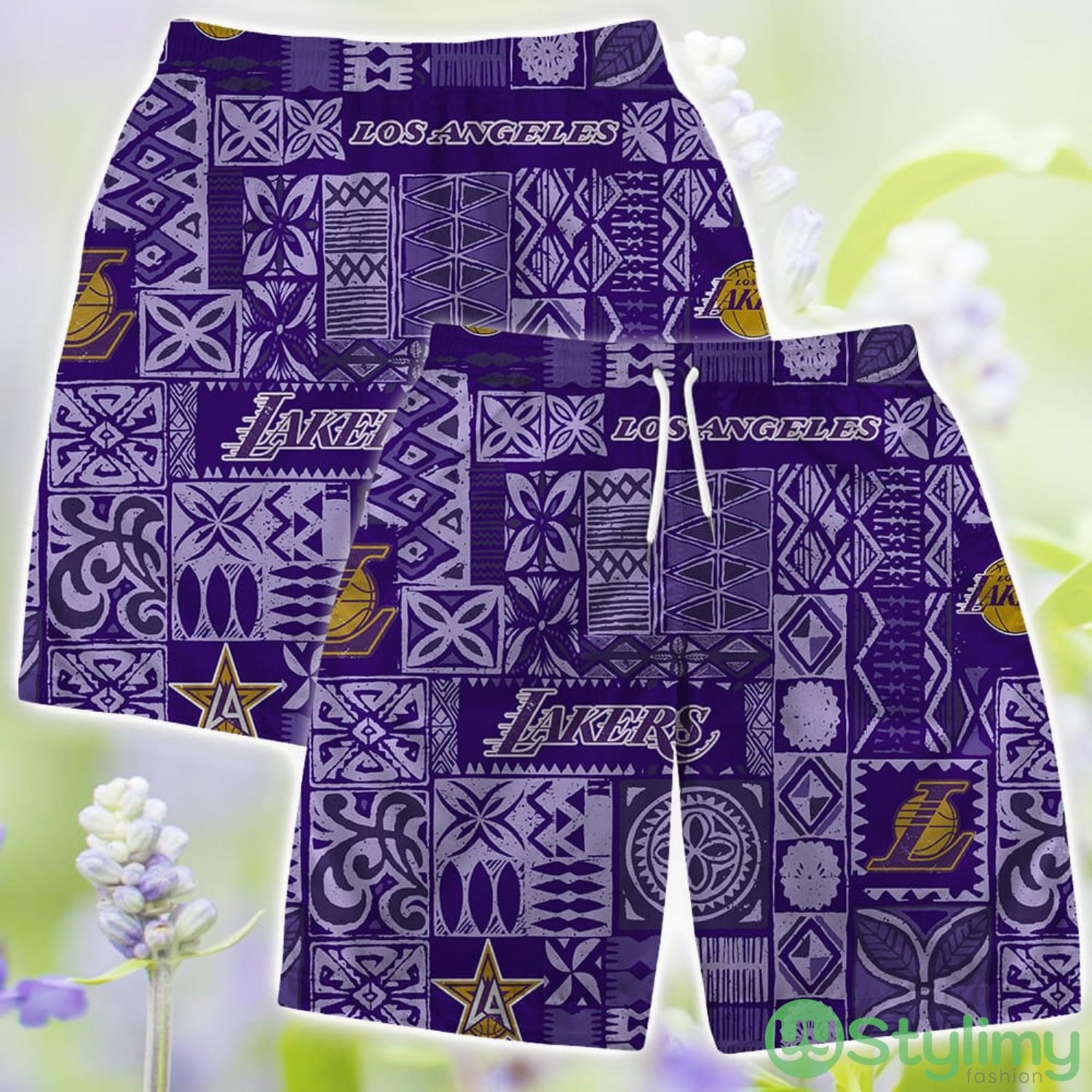 Los Angeles Lakers Hawaii Set Summer Pattern 3D Hawaiian Shirt And Shorts 3 Los Angeles Lakers Hawaii Set Summer Pattern 3D Hawaiian Shirt And Shorts Product Photo 3