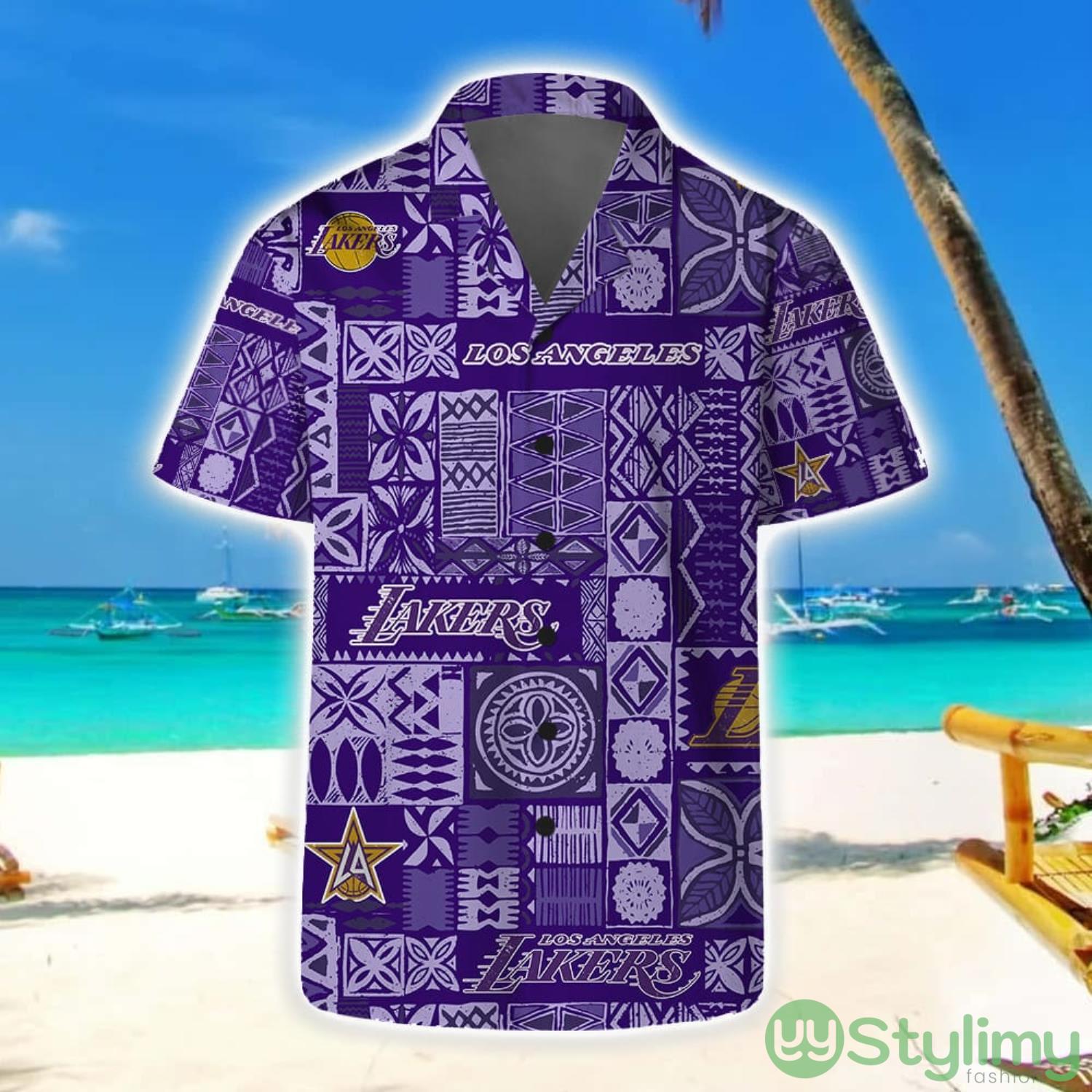 Los Angeles Lakers Hawaii Set Summer Pattern 3D Hawaiian Shirt And Shorts 4 Los Angeles Lakers Hawaii Set Summer Pattern 3D Hawaiian Shirt And Shorts Product Photo 1