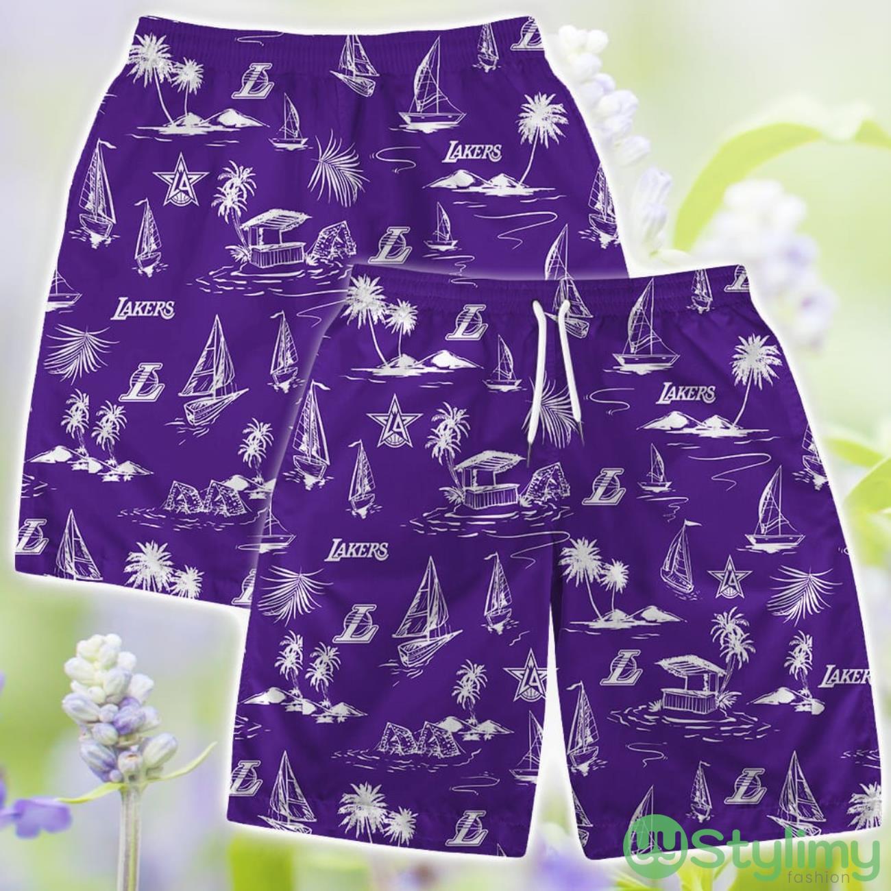 Los Angeles Lakers Short Sleeve Shirt Beach Vibes Pattern Combo Hawaiian Shirt And Shorts 3 Los Angeles Lakers Short Sleeve Shirt Beach Vibes Pattern Combo Hawaiian Shirt And Shorts Product Photo 3