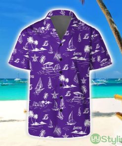 Los Angeles Lakers Short Sleeve Shirt Beach Vibes Pattern Combo Hawaiian Shirt And Shorts Product Photo 1