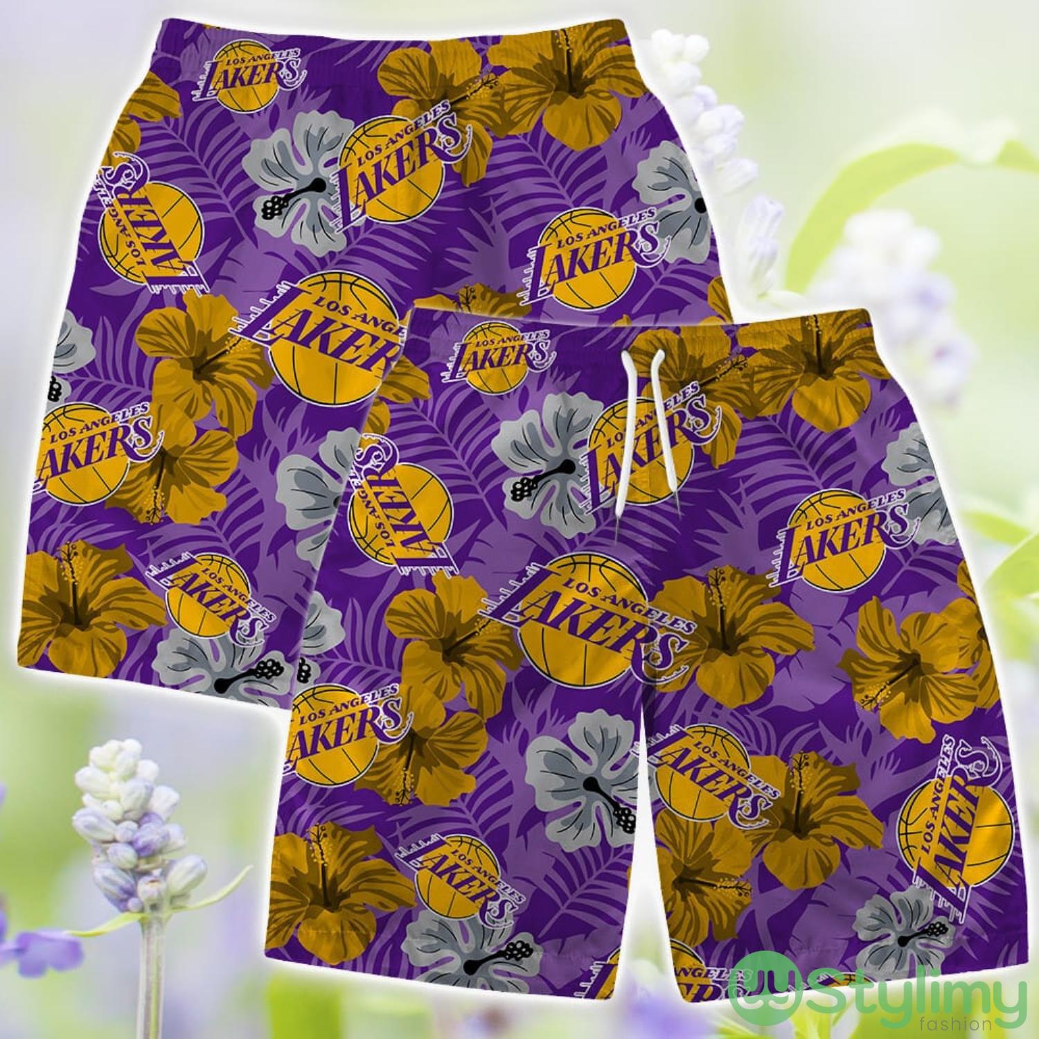 Los Angeles Lakers Team NBA Hawaii Set Hawaiian Shirt And Beach Short For Fans 3 Los Angeles Lakers Team NBA Hawaii Set Hawaiian Shirt And Beach Short For Fans Product Photo 3