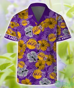 Los Angeles Lakers Team NBA Hawaii Set Hawaiian Shirt And Beach Short For Fans Product Photo 1