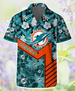 Miami Dolphins Short Sleeve Shirt Pattern Hibiscus Flower Combo Hawaiian Shirt And Shorts Product Photo 1
