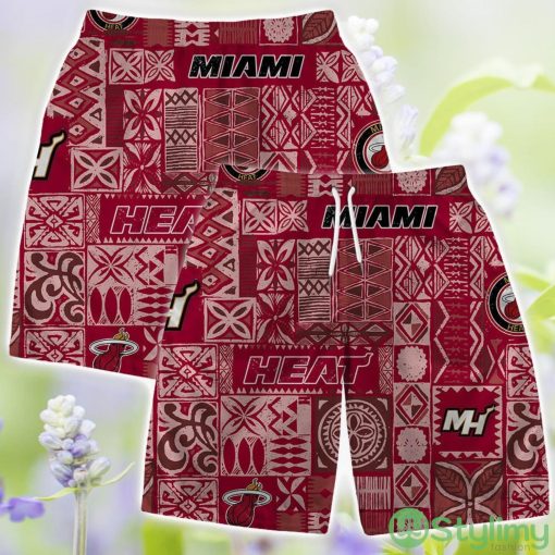 Miami Heat Hawaii Set Summer Pattern 3D Hawaiian Shirt And Shorts Product Photo 3
