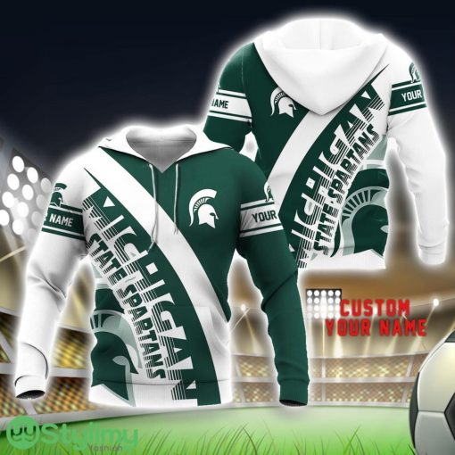 Michigan State Spartans Custom Name Full Printed 3D Hoodie Logo Team Hoodie For Fans Product Photo 2