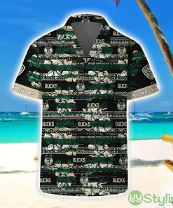 Milwaukee Bucks Hawaii Set Pattern Vintage 3D Hawaiian Shirt And Shorts Product Photo 1
