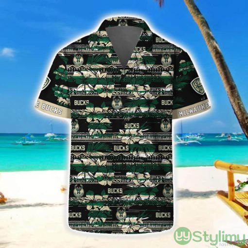 Milwaukee Bucks Hawaii Set Pattern Vintage 3D Hawaiian Shirt And Shorts Product Photo 1