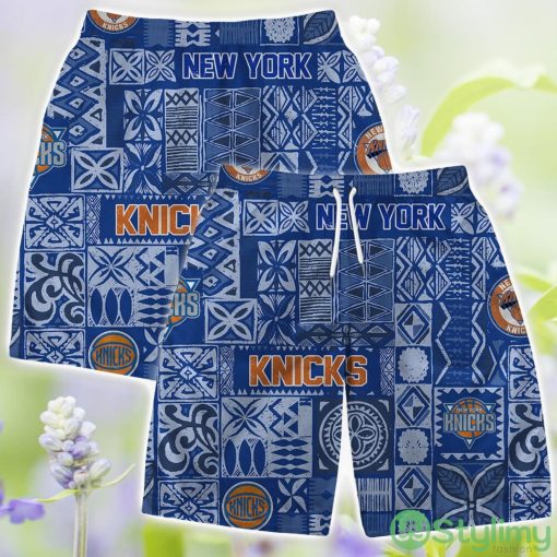 New York Knicks Hawaii Set Summer Pattern 3D Hawaiian Shirt And Shorts Product Photo 3