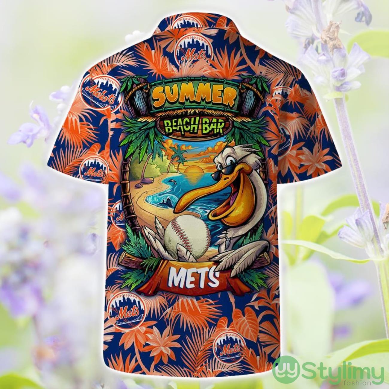New York Mets Short Sleeve Shirt Pattern Summer Beach Bar Combo Hawaiian Shirt And Shorts 2 New York Mets Short Sleeve Shirt Pattern Summer Beach Bar Combo Hawaiian Shirt And Shorts Product Photo 2