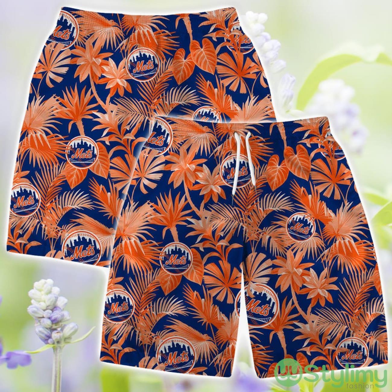 New York Mets Short Sleeve Shirt Pattern Summer Beach Bar Combo Hawaiian Shirt And Shorts 3 New York Mets Short Sleeve Shirt Pattern Summer Beach Bar Combo Hawaiian Shirt And Shorts Product Photo 3