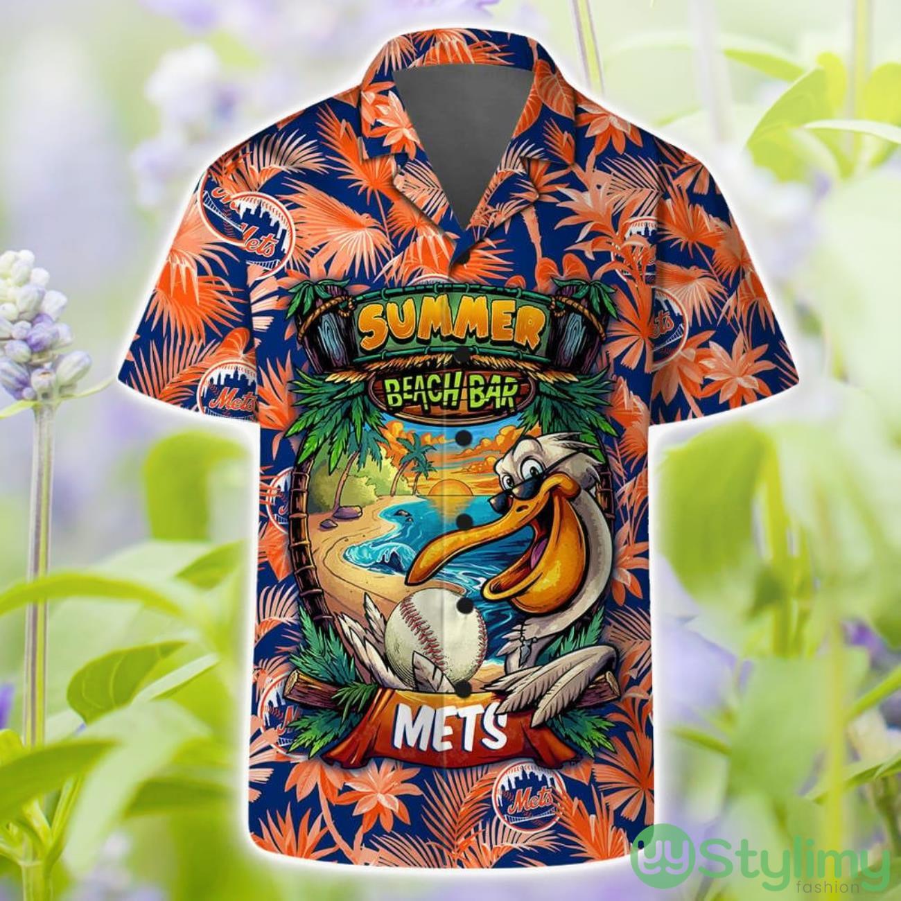 New York Mets Short Sleeve Shirt Pattern Summer Beach Bar Combo Hawaiian Shirt And Shorts 4 New York Mets Short Sleeve Shirt Pattern Summer Beach Bar Combo Hawaiian Shirt And Shorts Product Photo 1