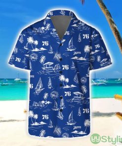 Philadelphia 76ers Short Sleeve Shirt Beach Vibes Pattern Combo Hawaiian Shirt And Shorts Product Photo 1