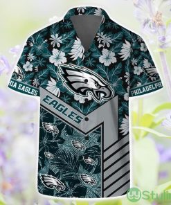 Philadelphia Eagles Short Sleeve Shirt Pattern Hibiscus Flower Combo Hawaiian Shirt And Shorts Product Photo 1