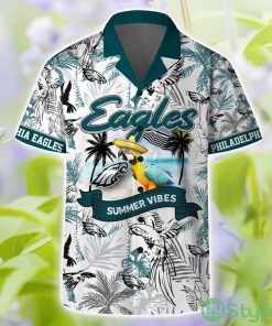 Philadelphia Eagles Short Sleeve Shirt Pattern Parrot Beach Combo Hawaiian Shirt And Shorts Product Photo 1