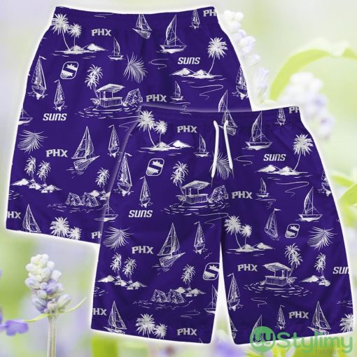 Phoenix Suns Short Sleeve Shirt Beach Vibes Pattern Combo Hawaiian Shirt And Shorts Product Photo 3
