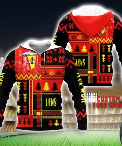 Racing Club de Lens Custom Name Full Printed 3D Hoodie Christmas Pattern Unisex Hoodie