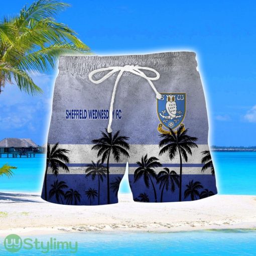 Sheffield Wednesday Tropical Aloha Hawaiian Shirt And Shorts Product Photo 2