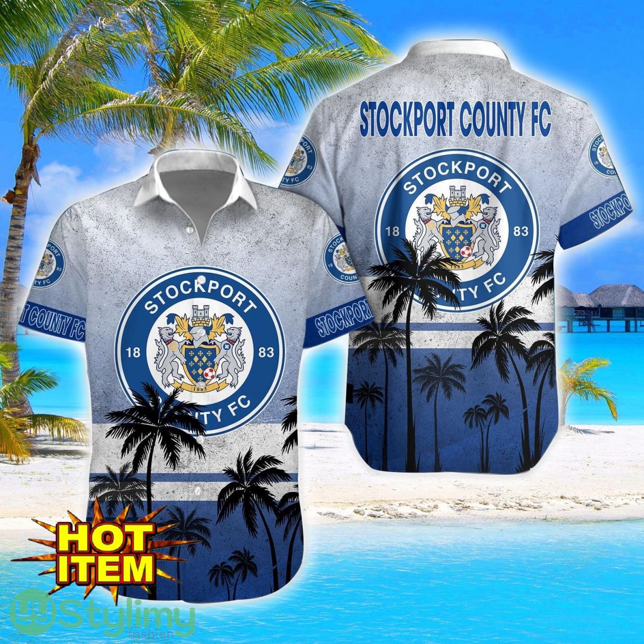 Stockport County F.C Tropical Aloha Hawaiian Shirt And Shorts 3 Stockport County F.C Tropical Aloha Hawaiian Shirt And Shorts Product Photo 1